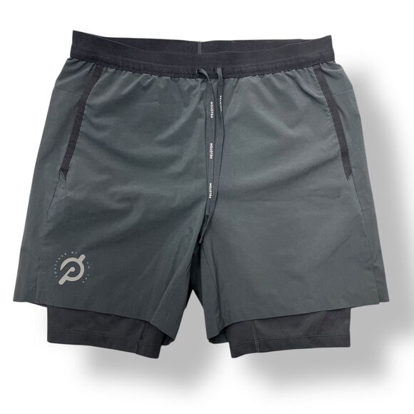 Peloton Surge Shorts Mens Small Black 8” Lined Special Edition Foil Logo - Picture 1 of 8